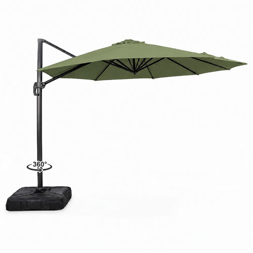 Castillo - Parasol Octogonal Ø 350cm Déporté Vert En Aluminium