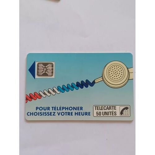 Ko32b Télécarte Carte Téléphone Cordon Bleus  France Télécom Puce 50 Unités Sc5 Argent Sur Fond Noir Trou 0.7 Carte Glacée