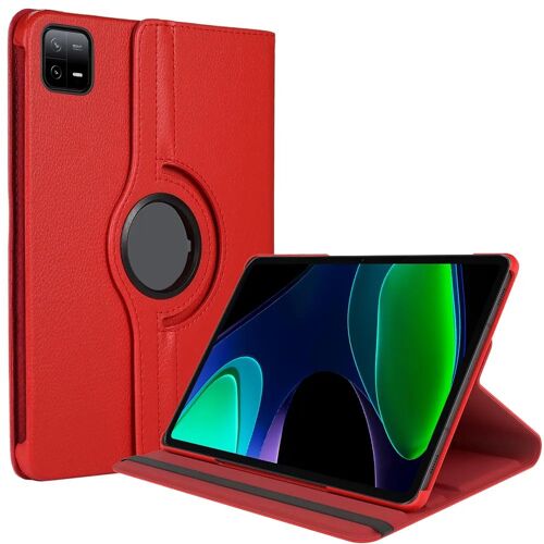 Coque pour Xiaomi Pad 6 / 6 Pro, Etui Antichoc Rotatif 360° Multi-Angle Cuir Synthétique Rouge - E.F.Connection