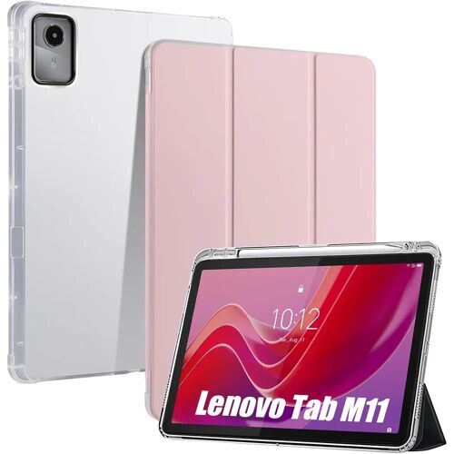 Coque pour Lenovo Tab M11 2024, Protection Hybride Antichoc Renforcé avec Porte-Stylet - Rose - E.F.Connection