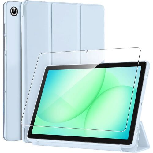 Coque + Verre Trempé pour Samsung Galaxy Tab A11 Plus / A9 Plus, Antichoc Anti-Rayures - Bleu - E.F.Connection