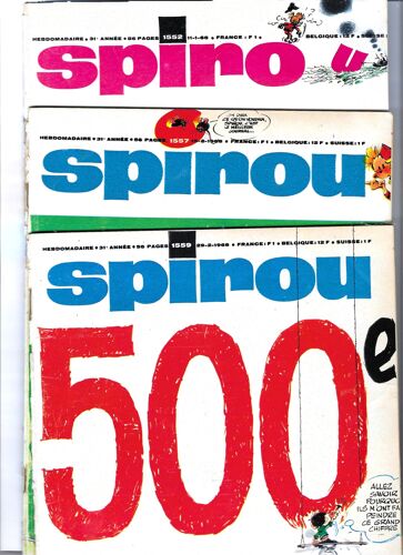 Lot De 11 Magazines Spirou De 1968 - Comprend Les N° 1552, 1557, 1559, 1560, 1561, 1562, 1580, 1582, 1583, 1584 Et 1585.