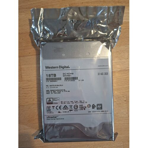 WD Ultrastar DC HC550 18TB SATA – Neufs sous blister