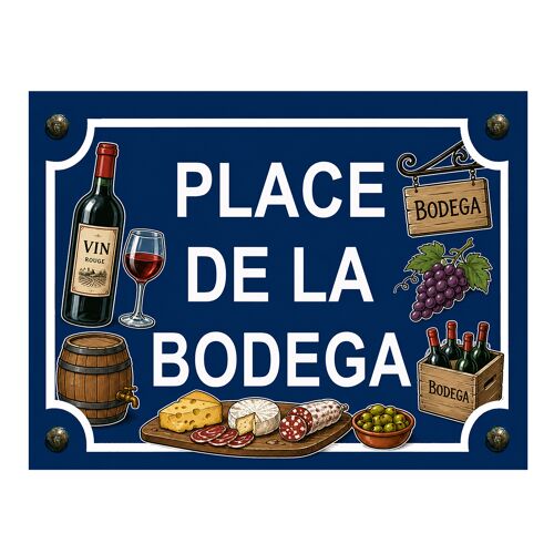 Plaque métal place de la Bodéga 20 × 15 cm