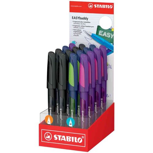 Stabilo Stylo Plume Easybuddy L/M, Présentoir De 16