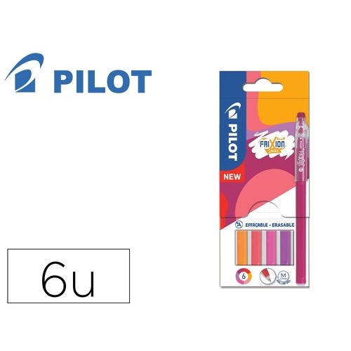 Pilot Stylo Frixion Ball Sticks Encre Effacable Pointe 0,7mm 6 Coloris Assortis Tons Chauds Pochette 6 Unites