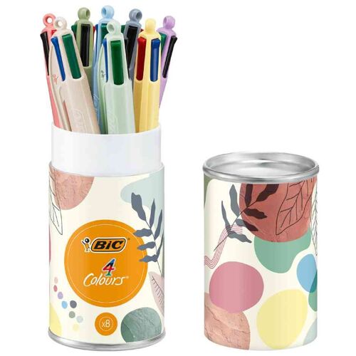 Bic Stylo À Bille 4 Colours Mineral Tones, Boîte De 8