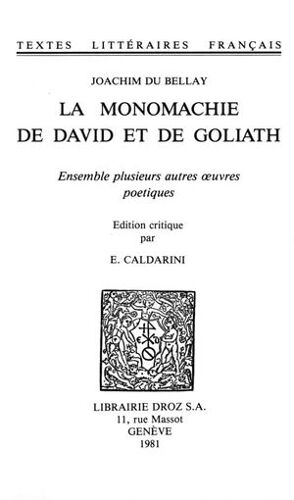 La Monomachie De David Et De Goliath