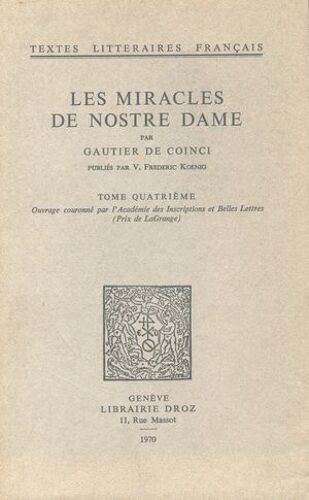 Les Miracles De Nostre Dame