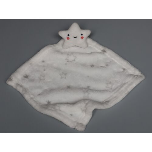 Doudou étoile plat Primark blanc gris joues rose