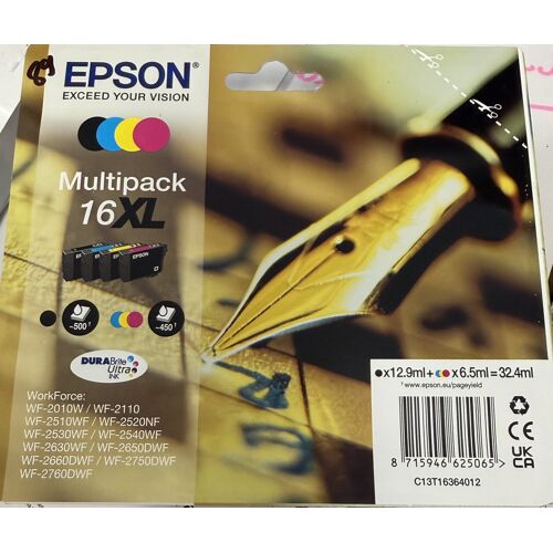 MULTIPACK EPSON 16XL NOIR + CYAN MAGENTA JAUNE / stylo plume t16 t1636 noire
