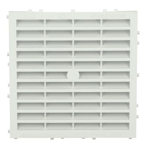 Grille de façade carrée Nicoll M214 197x197 mm blanche avec moustiquaire