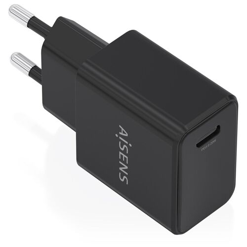 AISENS A110-1024 chargeur d'appareils mobiles Téléphone portable, Smartphone, Ordinateur portable, Caméra Numérique, Tablette, GPS, MP3, MP4, Consoles portables, Universel Noir Secteur Charge rapide Intérieure