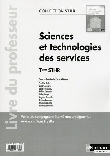 Sciences Et Technologies Des Services Tle Sthr - Livre Du Professeur