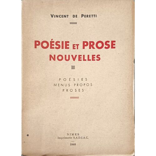 Poésie Et Prose Nouvelles / Poésies Menus Propos Proses