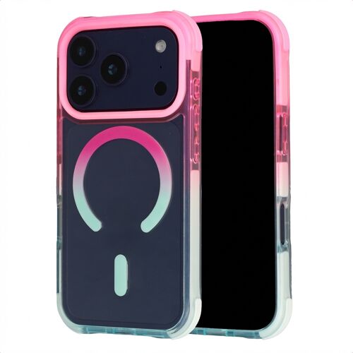 Selencia Coque arrière MagSafe Gradient iPhone 17 Pro Rose / Bleu