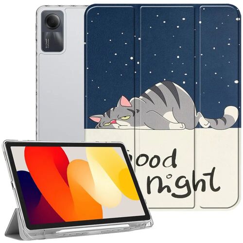 Coque pour Xiaomi Redmi Pad SE 11 Pouces, Protection avec Fonction Support - Motif Chat - E.F.Connection