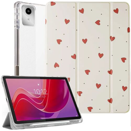 Coque pour Lenovo Tab M11 2024, Housse Antichoc avec Porte-Stylet - Motif Coeur - E.F.Connection
