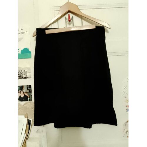 Jupe Noire Bas Broderie 40 L Vintage Années 90 Crikico.