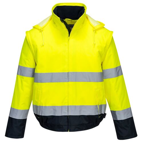 null - Blouson HV 2-en-1 HV doublé polaire couleur : Jaune/Marine taille S - PORTWEST