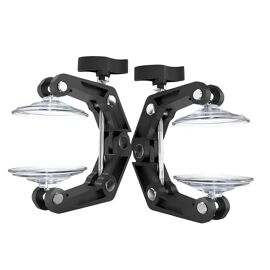 Lot de 2 Étaux à Ventouse pour Écran Smartphone / Tablette Modèle DA09 2UUL Noir / Transparent