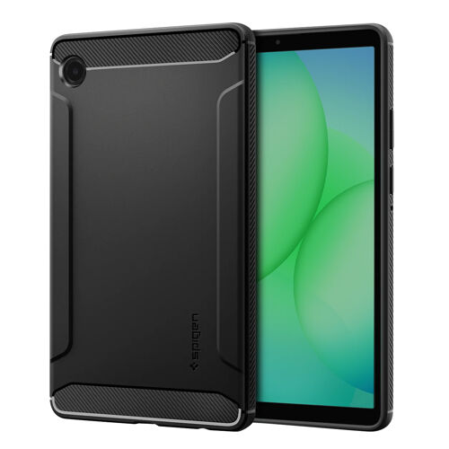 Coque pour Galaxy Tab A9 / Tab A11 Effet Carbone Modèle Rugged Armor Spigen SGP Noir