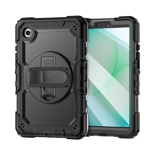 Coque Intégrale pour Galaxy Tab A11 Modèle Solid avec Poignée Arrière Rotative Tech Protect Noir
