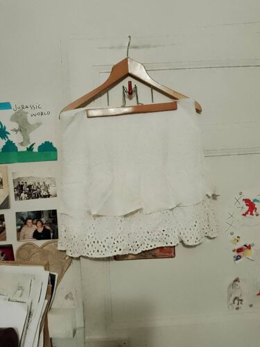 Jupe Blanche Mi Lin Bas Dentelle 42 Xl Abelle.