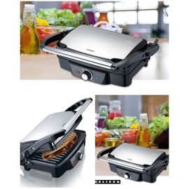 Grill à panini - Viande 1600W et grill de contact - antiadhésif et protection contre la surchauffe Noir haute qualité