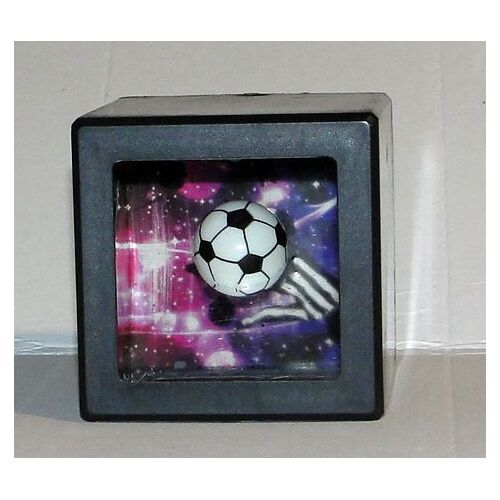 tirelire cube football ballon blanc noir