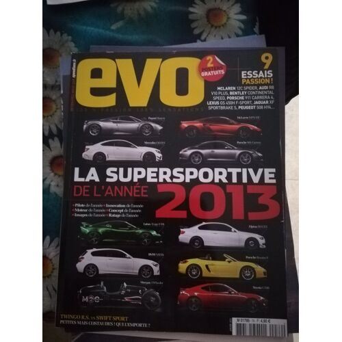 Evo 76 De 2013 Mclaren 12c Spider,Audi R8 V10 Plus Stronic,Bentley Continental Gt Speed,Porsche 911 Carrera,Boxster S,Alpina B3 Gt3,Toyota Gt86,Pagani Huayra,Mercedes C63 Amg Black,Lotus Exige S,Bmw M