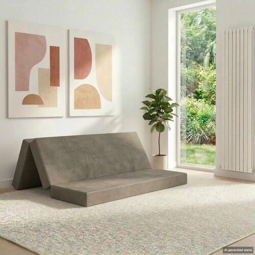 vidaXL Canapé-lit pliable 120 x 67 x 45 cm Gris clair