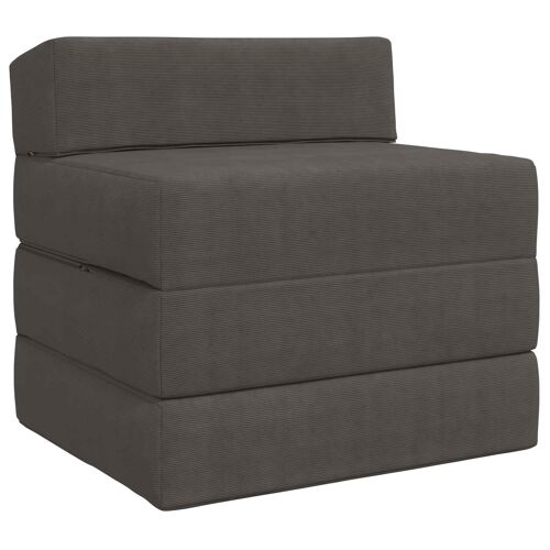 vidaXL Canapé-lit pliable Gris foncé 200 x 70 x 10 cm