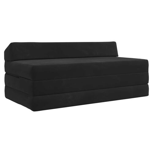 vidaXL Canapé-lit pliable Noir 120 x 60 x 49 cm Tissu