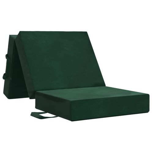 vidaXL Canapé-lit pliable 75 x 67 x 45 cm Vert foncé