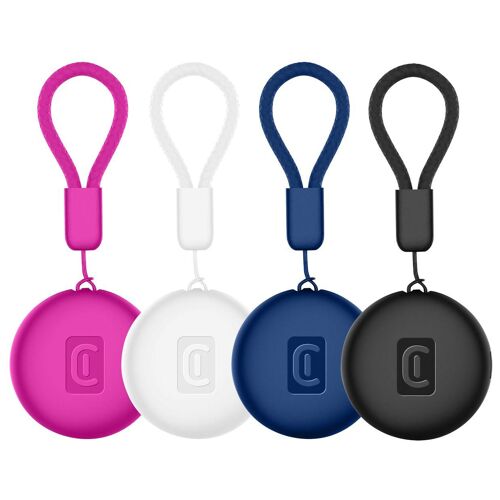 Cellularline TRACY TAG DUAL POUR APPAREILS IOS - ANDROID - MULTIPACK 4x Lot de 4 pièces en 4 couleurs - Dispositif de localisation d'objets compatible avec l'app Localiser d'Apple ou avec l'app Find Hub de Google. Utilisable avec une seule...