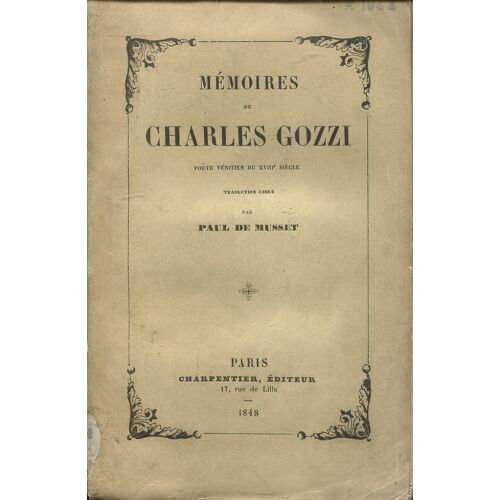Paul De Musset - Mémoires De Charles Gozzi