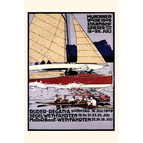 Vintage Journal Munich Rowing Regatta Poster, Germany