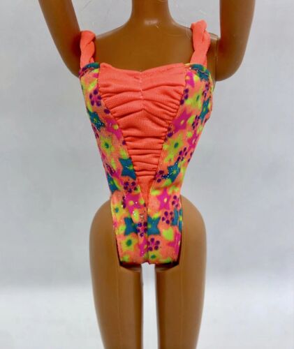1992 Maillot de bain body fluo scintillant une pièce Kira Glitter beach Barbie Mattel été #4924