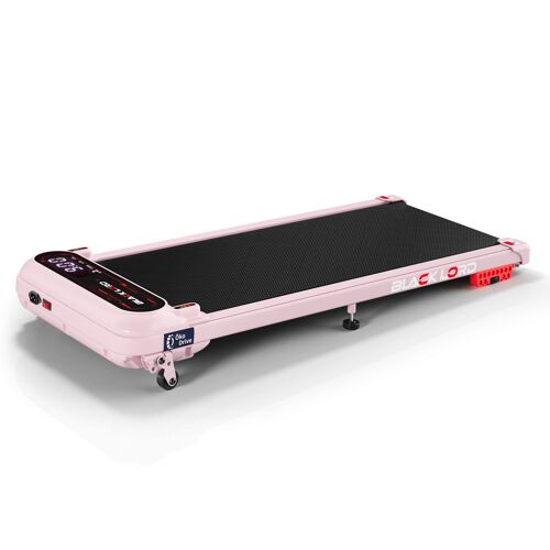 Black Lord Tapis De Marche, Tapis Roulant Mince Bureau, 1-11km/H, Tapis 390mm, Absorption Chocs, Télécommande & App, Affichage Led, Rose