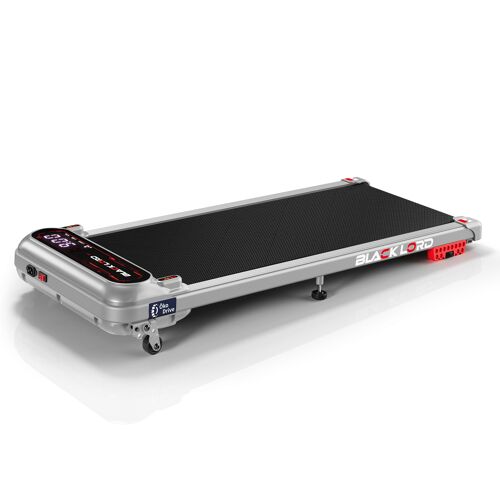 Black Lord Tapis De Marche, Tapis Roulant Mince Bureau, 1-11km/H, Tapis 390mm, Absorption Chocs, Télécommande & App, Affichage Led, Argent