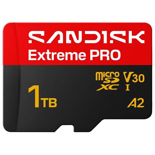 SanDisk Extreme PRO - Carte mémoire flash (adaptateur SD inclus(e)) - 1 To - A2 / Video Class V30 / UHS-I U3 - microSDXC UHS-I
