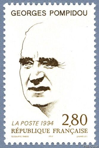 20ème Anniversaire De La Mort De Georges Pompidou Ancien Président De La République Année 1994 N° 2875 Yvert Et Tellier Luxe