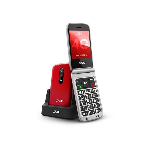 Téléphone portable Spc MOBILE 4G SENIOR CLAPET ECRAN 2,8'' + VOYANTS EXTERNES LED TOUCHE XL BOUTON SOS SYSTEME SMART HELP SOCLE DE CHARGE