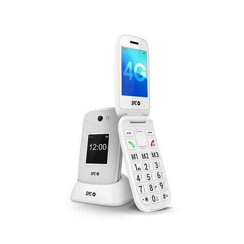 Téléphone Portable Spc Mobile 4g Senior Clapet Ecran 2,8'' + Ecran Externe 1,77'' Touche Xl Bouton Sos Systeme Smart Help Socle De Charge
