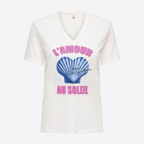 Tee Shirt Onlhenny Cloud Dancer Lamour 15349151 4539 Femme Only