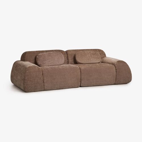 Canapé modulaire 2 pièces en chenille emballé sous vide Merida
