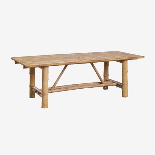 Table De Jardin Rectangulaire 220x100 Cm En Bambou Nelida Bambou