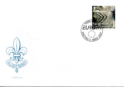 Liechtenstein, Enveloppe Premier Jour 2007, 100 Ans De Scoutisme.