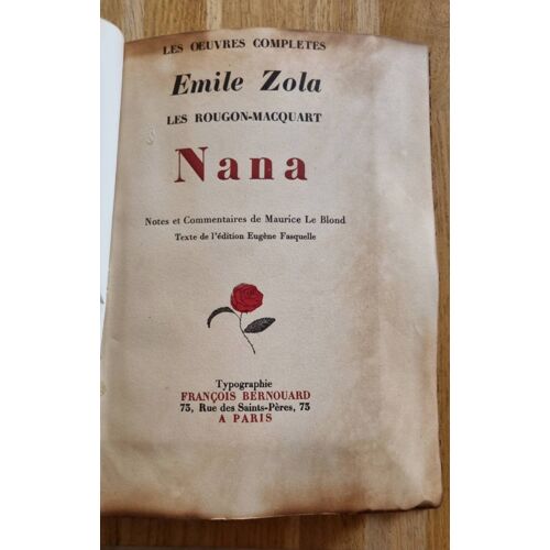 Nana Par Émile Zola- Typographie François Bernouard 1928